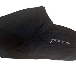 Chico's Women's Black Joggers XS with Silver Zipper Accents